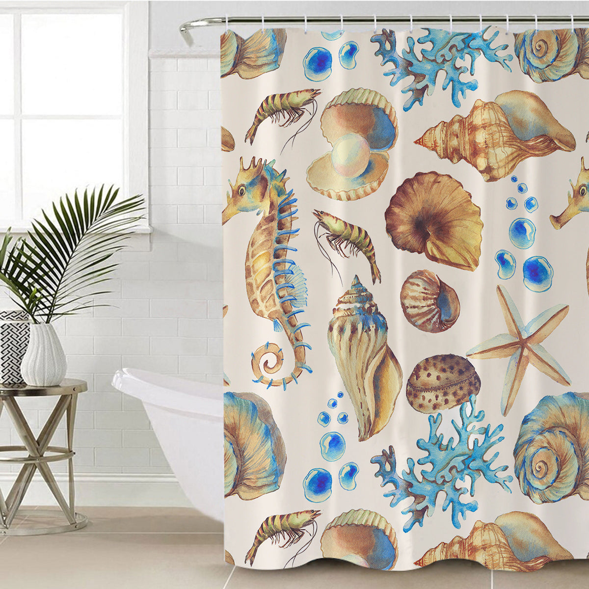 Seashells Shower Curtain - Coastal Passion