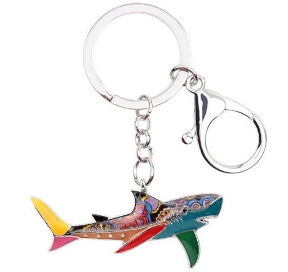 Shanty Shark - Enamel Pendant Key Ring
