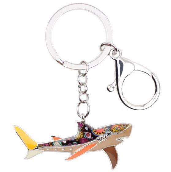 Enamel Pendant Key Ring - Shark by Coastal Passion