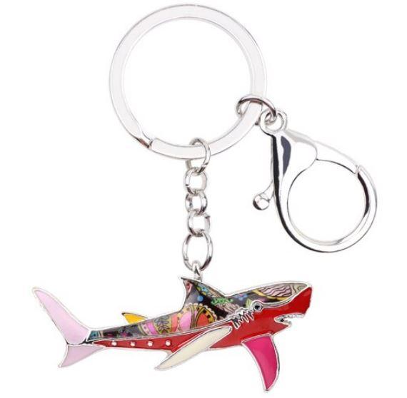 Shanty Shark - Enamel Pendant Key Ring