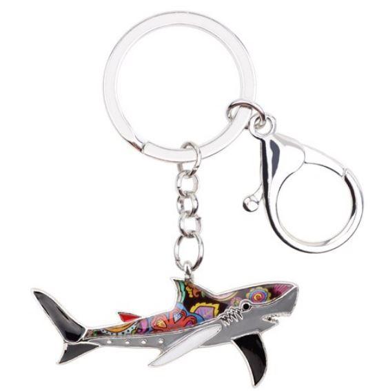 Shanty Shark - Enamel Pendant Key Ring