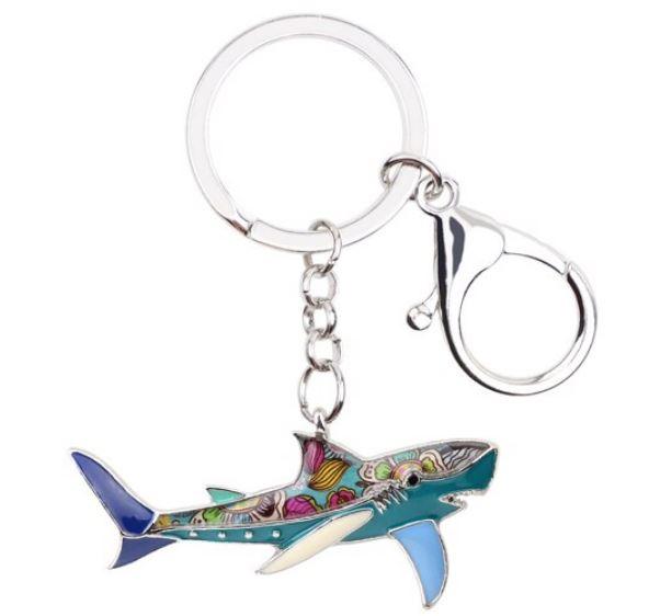 Shanty Shark - Enamel Pendant Key Ring