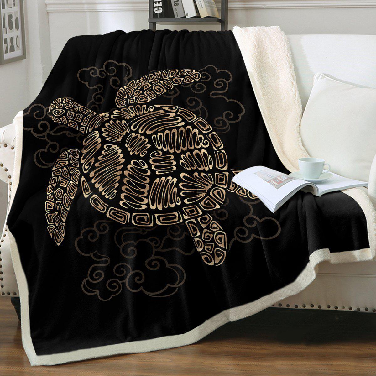 Shelly the Sea Turtle Soft Sherpa Blanket