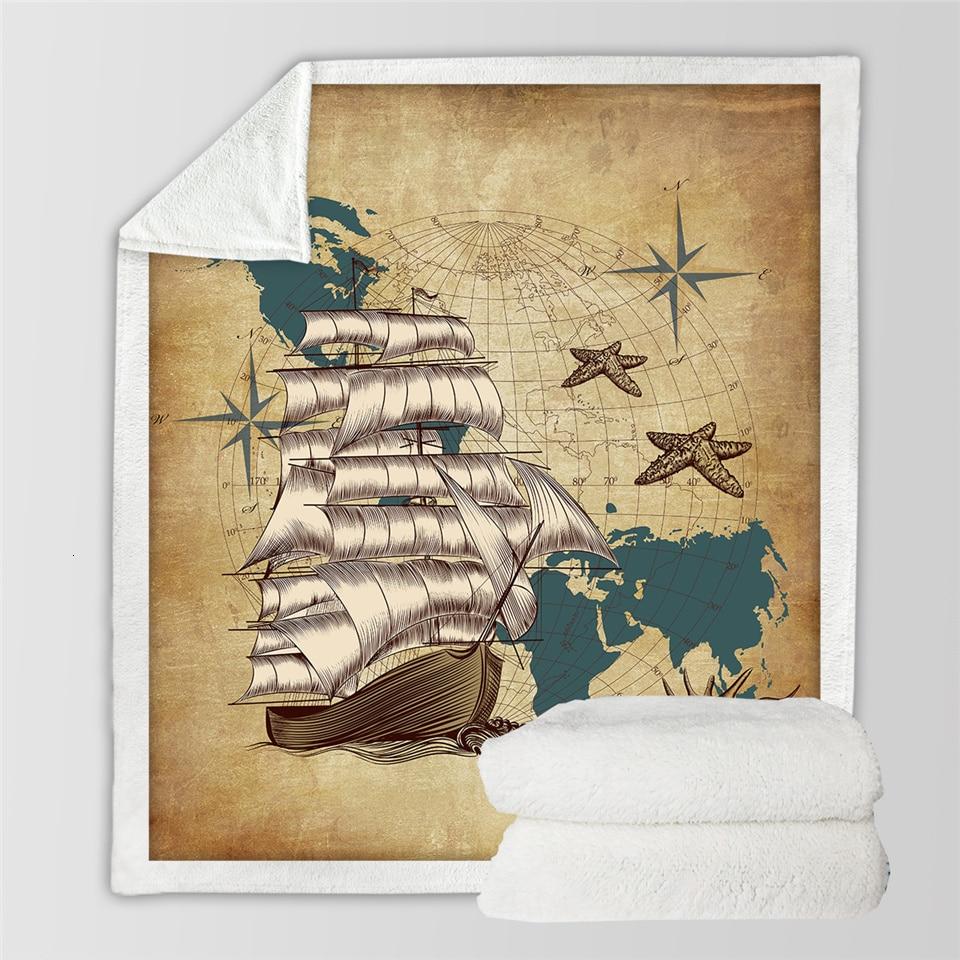 Ship Ahoy Soft Sherpa Blanket