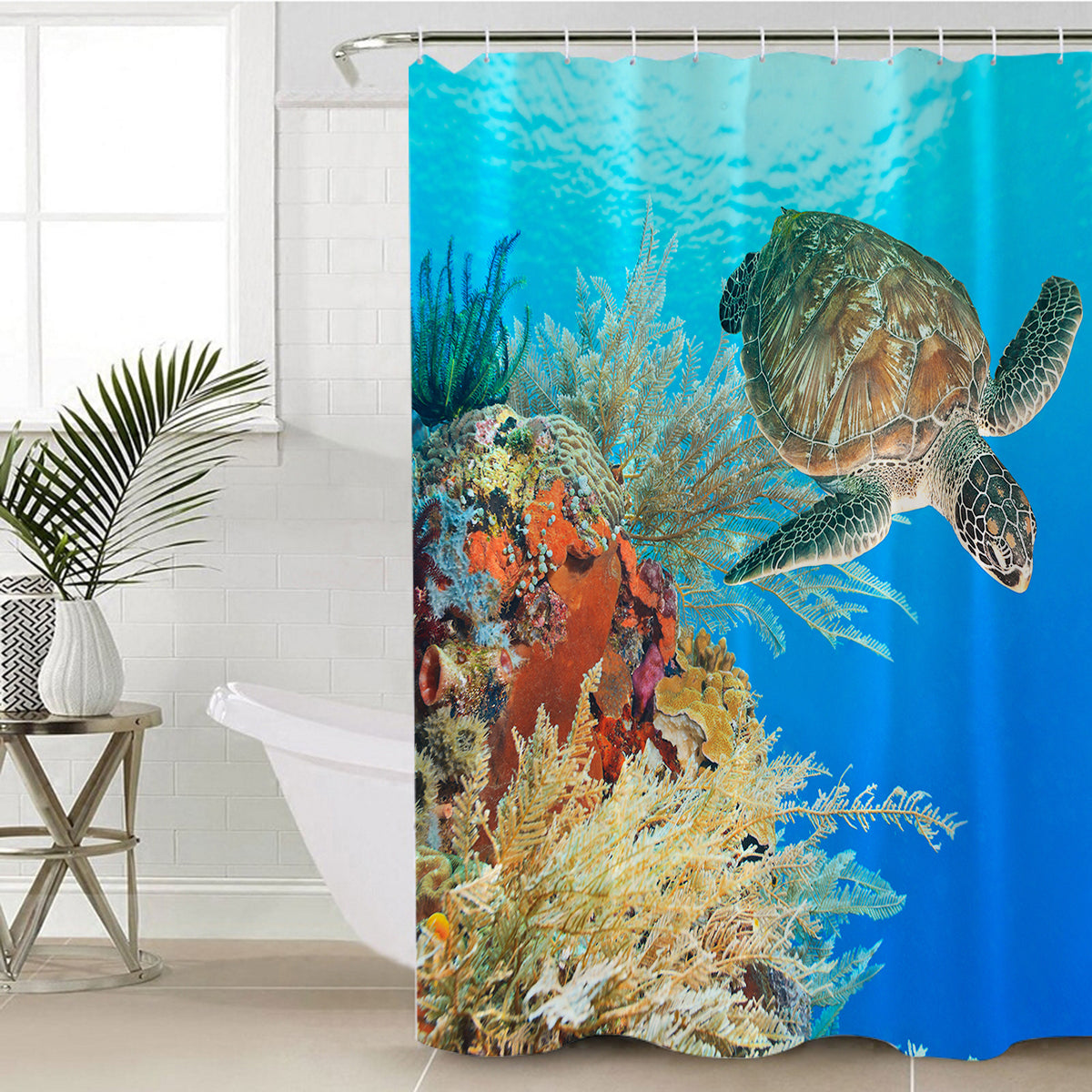 Sea Turtle Shower Curtains - Coastal Passion