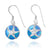 Silver Starfish with Crystal on Blue Opal French Wire Earrings