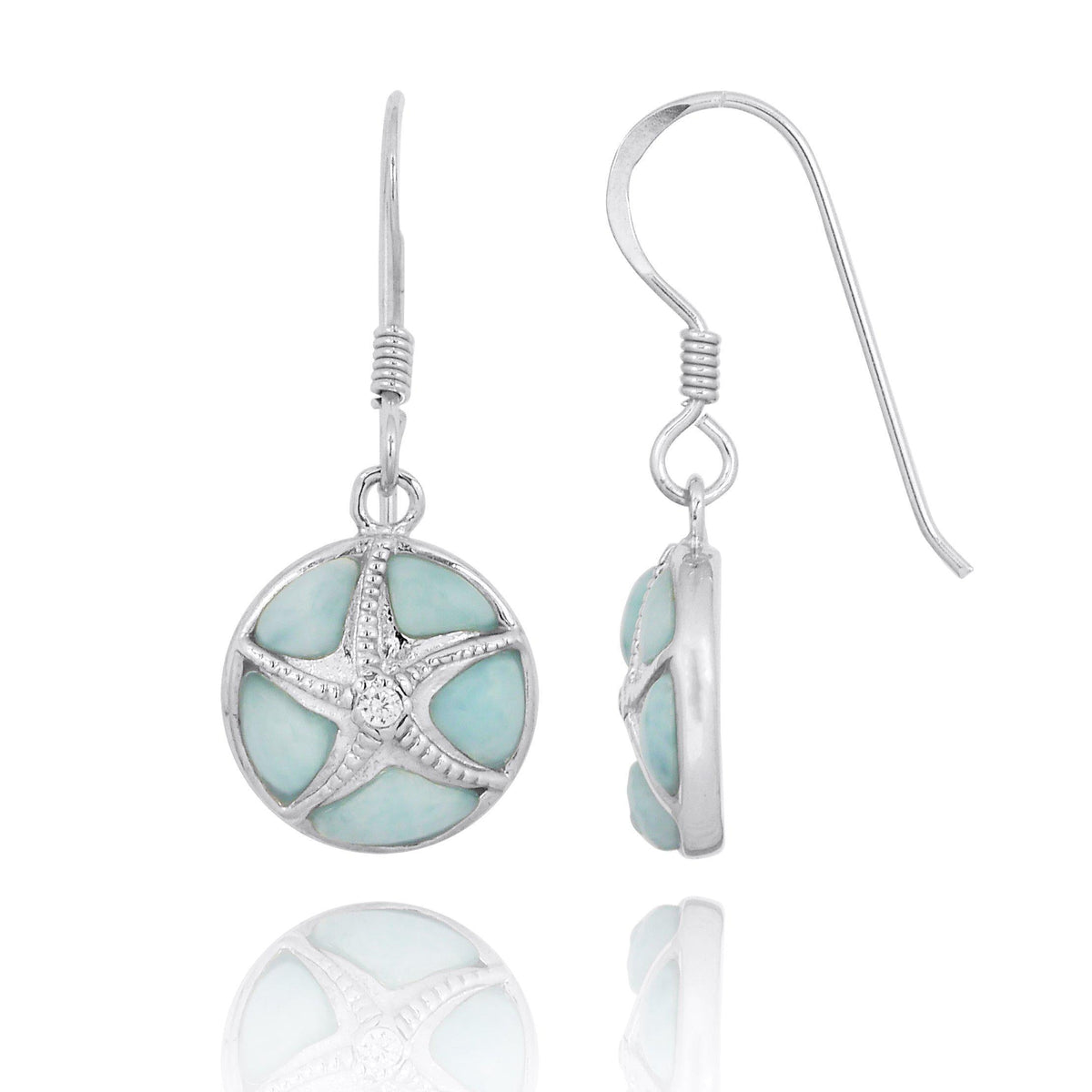 Caribbean Larimar Starfish Earrings - Miami