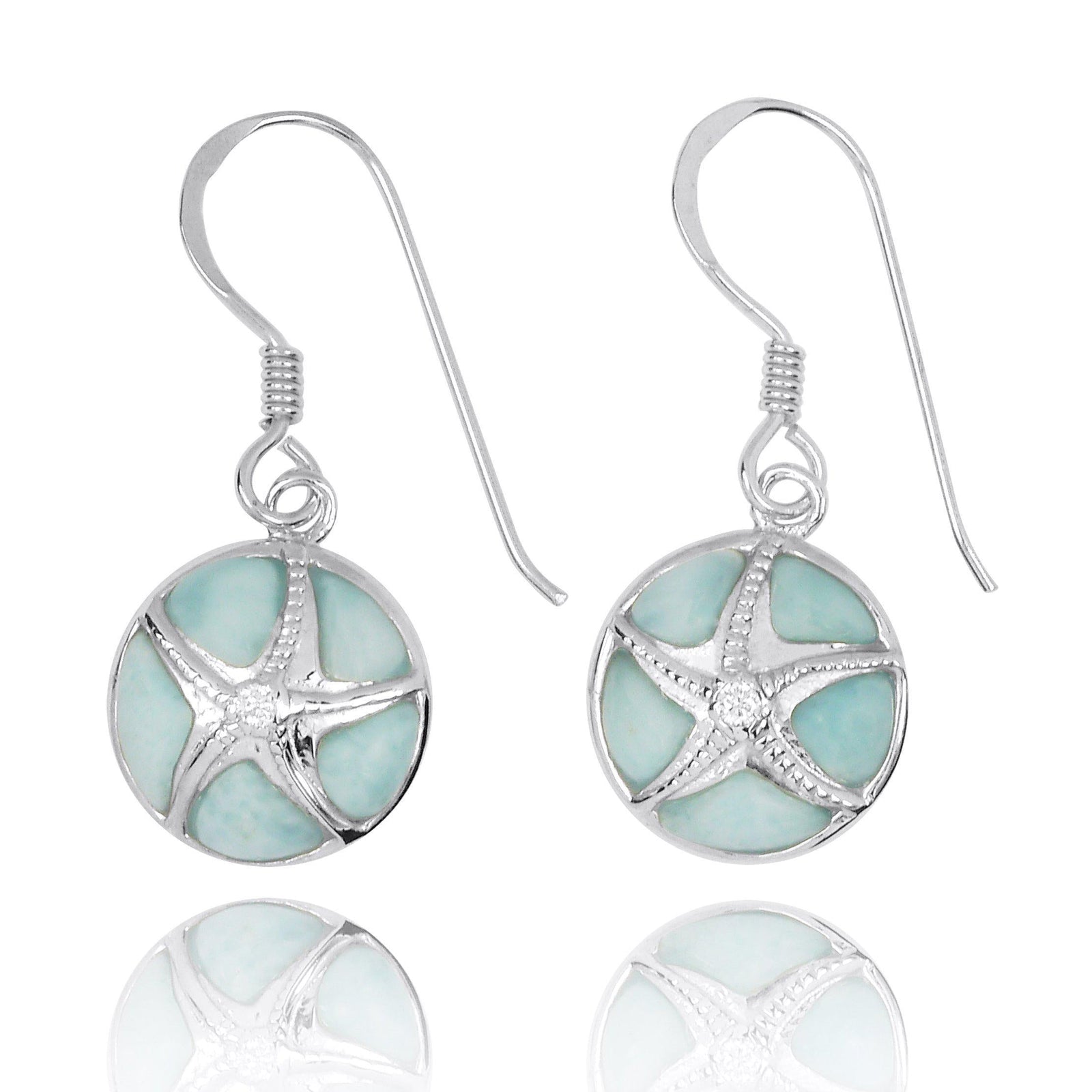 Caribbean Larimar Starfish Earrings - Miami