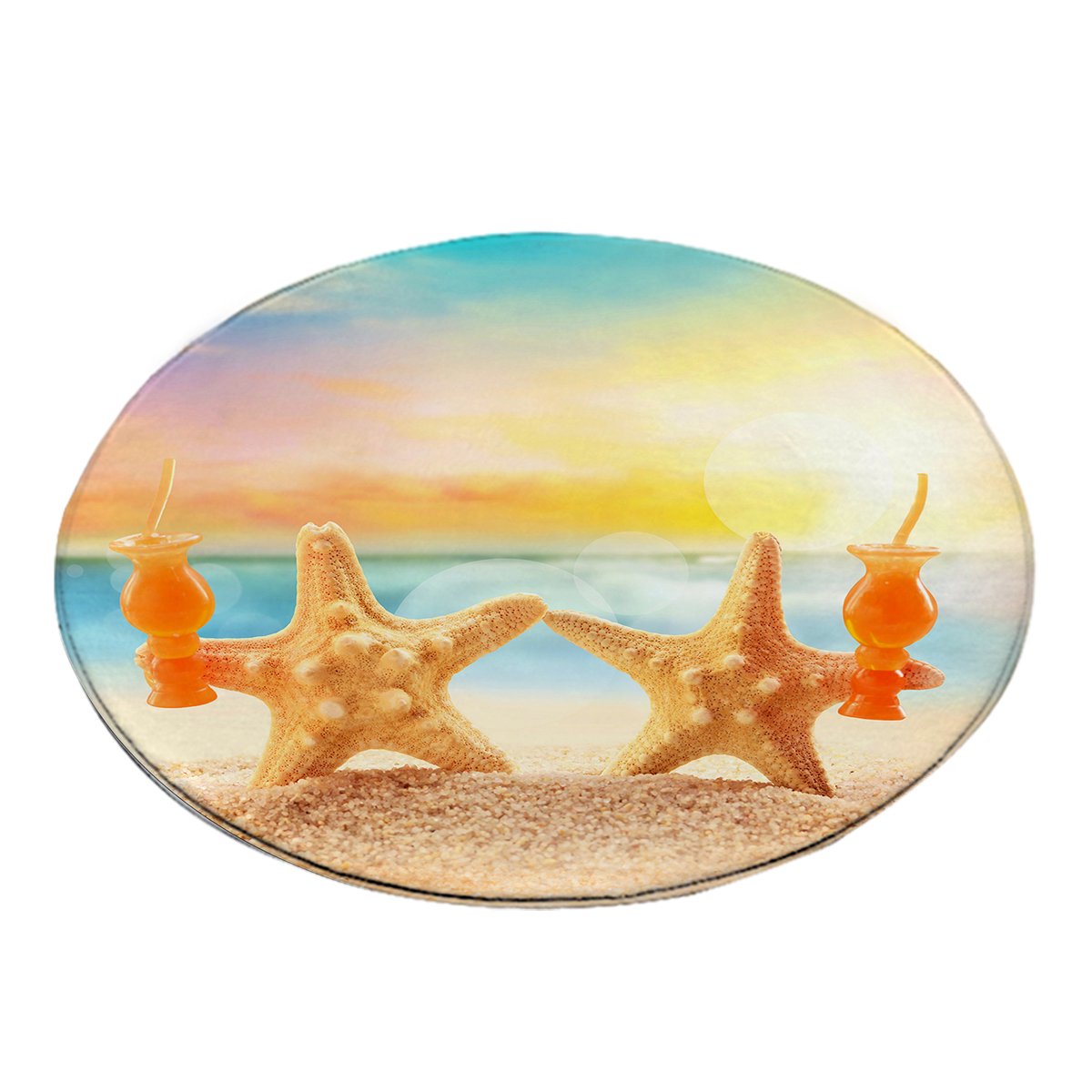 Starfish Friday Round Area Rug