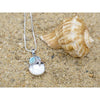 Starfish Pendant Necklace with Larimar, Swiss Blue Topaz and Mother of Pearl Mosaic