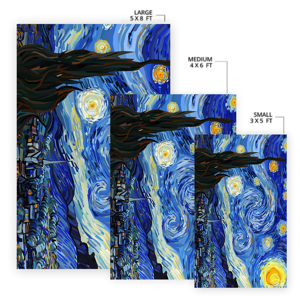 Van Gogh&#39;s Starry Night Area Rug