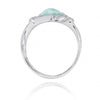 Sterling Silver Anchor Ring with Larimar, London Blue Topaz and White CZ
