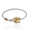 Sterling Silver Bangle with 18k Gold Crab