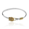 Sterling Silver Bangle with 18k Gold Scallop Shell