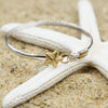 Sterling Silver Bangle with 18k Gold Starfish