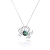 Sterling Silver Crab Pendant Necklace with Abalone Shell
