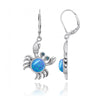 Crab Earrings with Blue Opal and London Blue Topaz