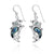Dolphin Earrings with Abalone Shell and Swiss Blue Topaz