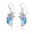 Dolphin Earrings with Blue Opal and Swiss Blue Topaz