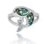 Sterling Silver Dolphin Ring with Abalone Shell, London Blue Topaz and Swiss Blue Topaz