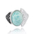 Sterling Silver Fin Ring with Larimar and Black Spinel