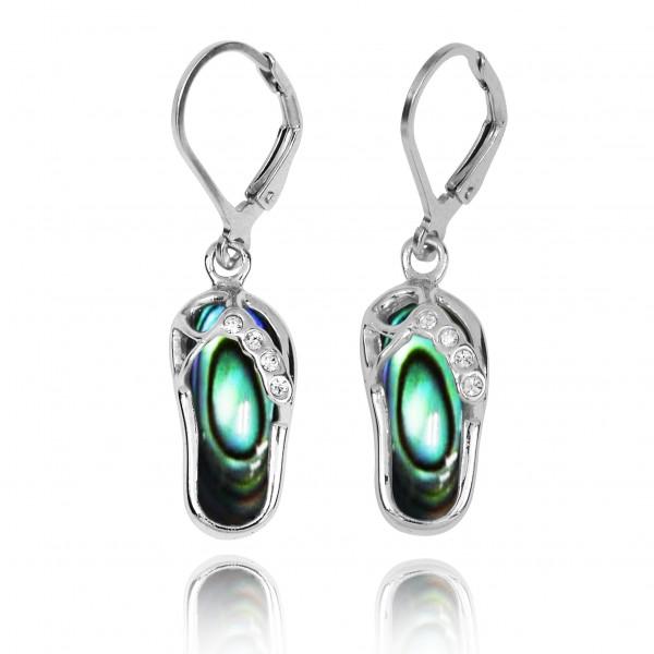 Flip Flop Earrings with Abalone Shell