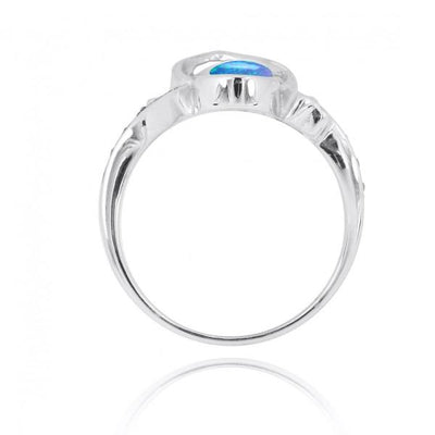 Flip Flop Ring with Blue Opal and Black Spinel