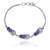 Sterling Silver Flip Flops with Charoite and White CZ Chain Bracelet