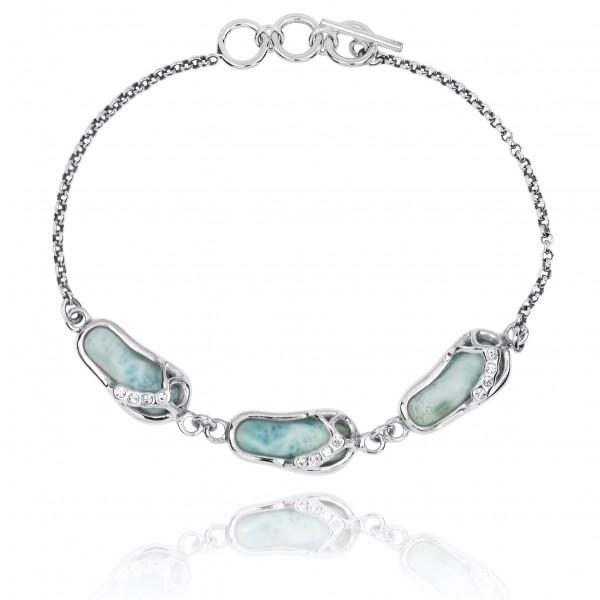 Flip Flops Bracelet with Larimar