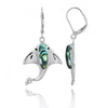 Manta Ray Earrings with Abalone Shell