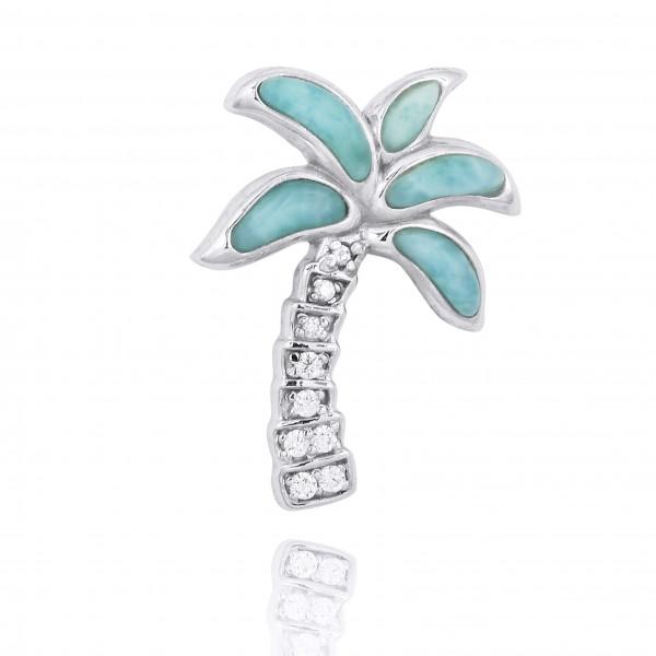 Palm Tree Necklace with Larimar