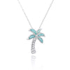 Palm Tree Necklace with Larimar