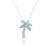 Caribbean Larimar Palm Tree Necklace - Miami