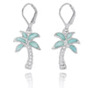 Palm Tree Earrings with Larimar