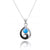 Ocean Wave Pendant Necklace with Blue Opal