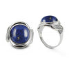 Sterling Silver Ring with Round Lapis