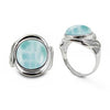 Sterling Silver Ring with Round Larimar