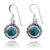 Sterling Silver Round French Wire Earrings with Round Compressed Turquoise
