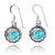 Sterling Silver Round French Wire Earrings with Round Larimar