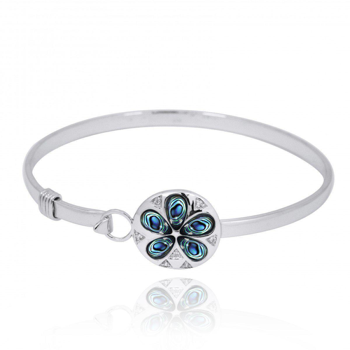 Sand Dollar Bangle with Abalone Shell