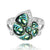 Sterling Silver SeaShell Ring with Abalone Shell and White CZ
