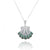 Sterling Silver SeaShell with Swiss Blue Topaz Abalone Shell Pendant Necklace