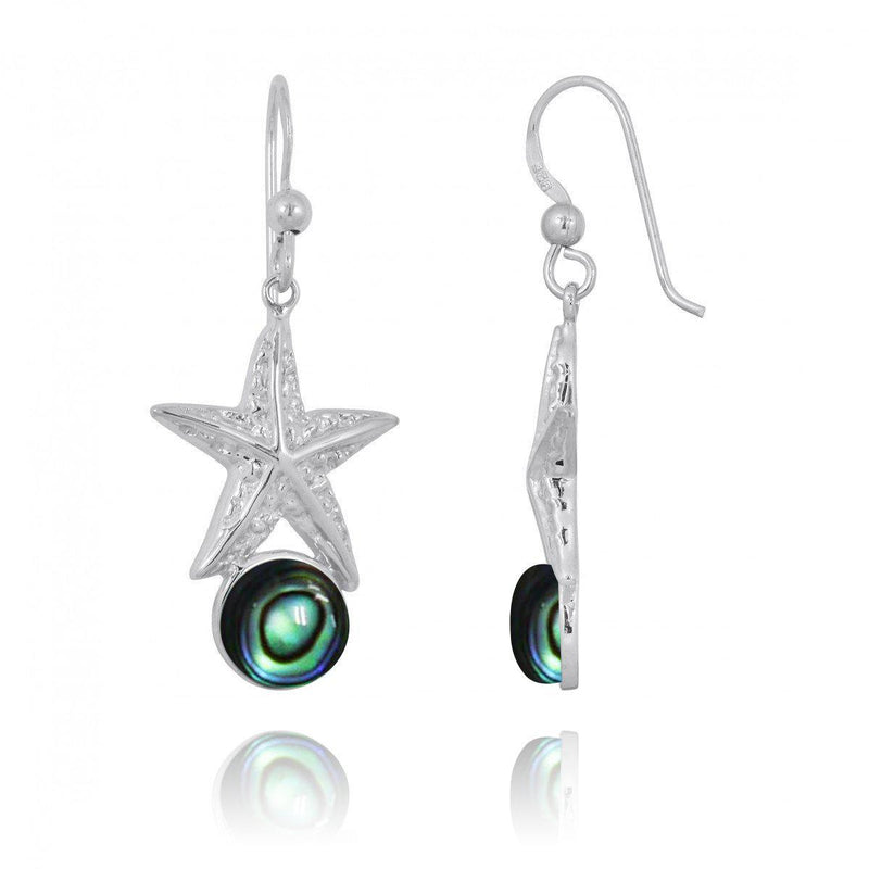 Starfish Earrings with Round Abalone Shell - Miami