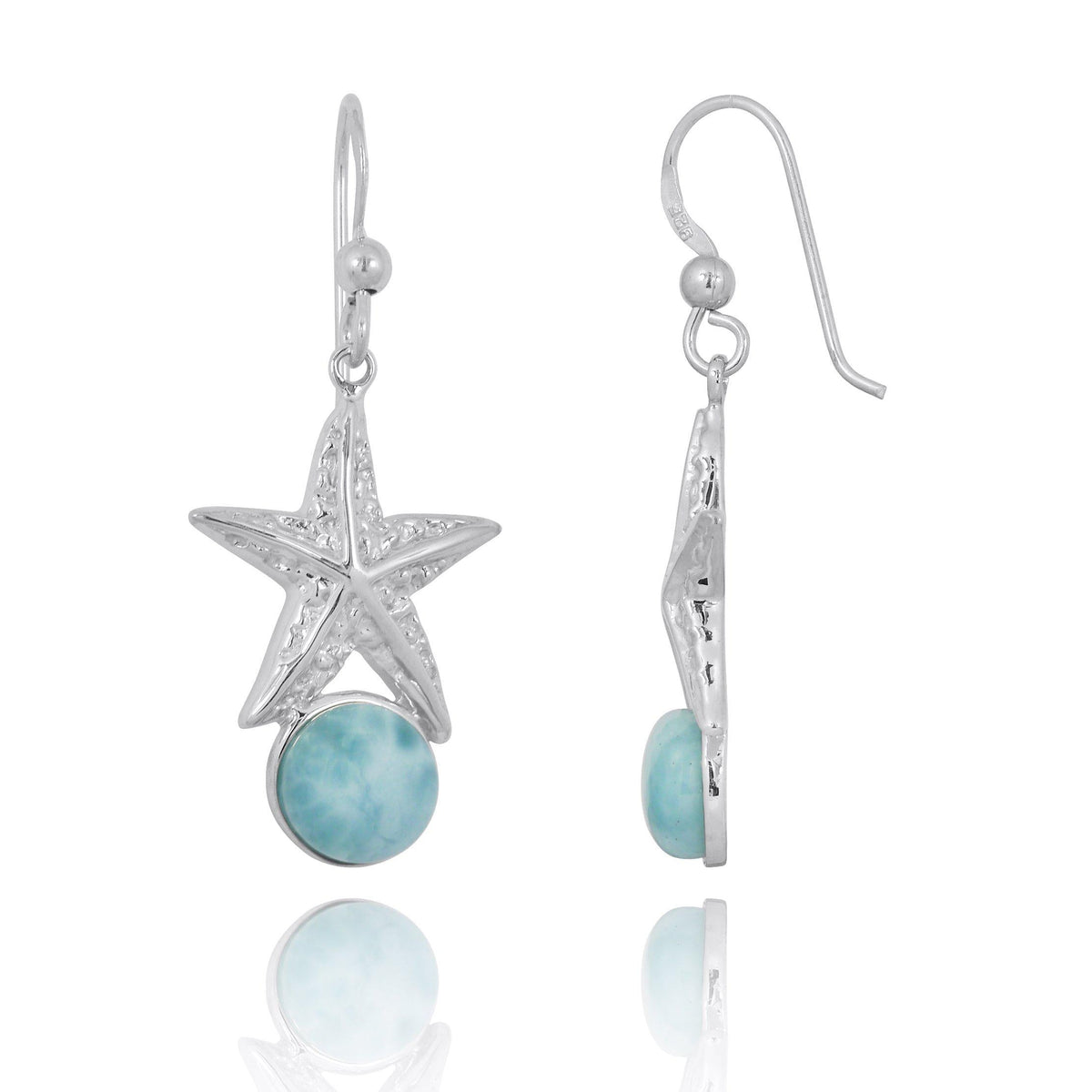 Caribbean Larimar Starfish Earrings - Miami