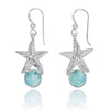 Starfish Earrings with Round Larimar