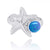 Sterling Silver Starfish Ring with Round Blue Opal