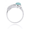 Sterling Silver Starfish Ring with Round Larimar