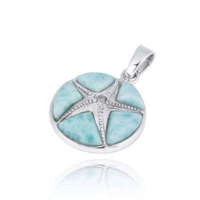 Starfish Necklace with Crystal and Larimar - Miami