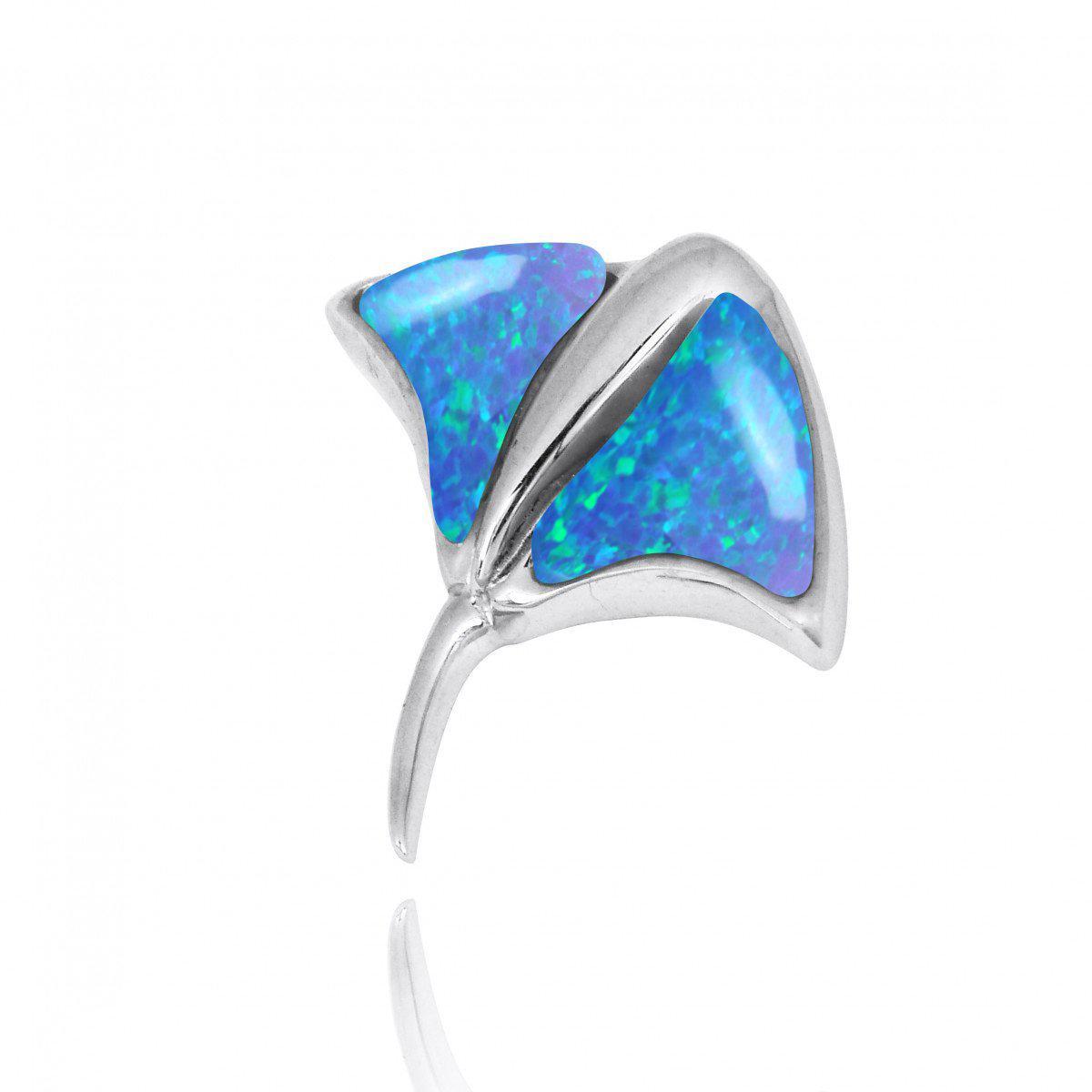 Sterling Silver Synthetic Blue Opal Lizard Pendant Necklace, 18 – Hawaiian Silver Jewelry Sterling Silver Synthetic Blue Opal Lizard Pendant Necklace, 18 – Hawaiian Silver Jewelry