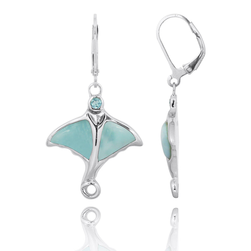 Stingray Earrings with Larimar
